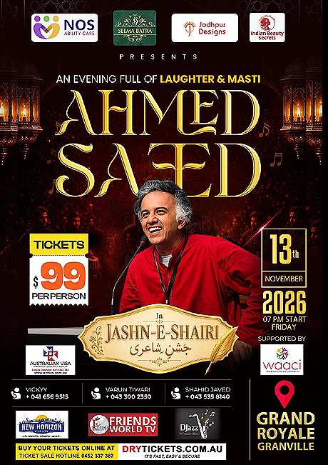 Ahmed Saeed - Jashn-E-Shairi - Live In Sydney 2026 banner